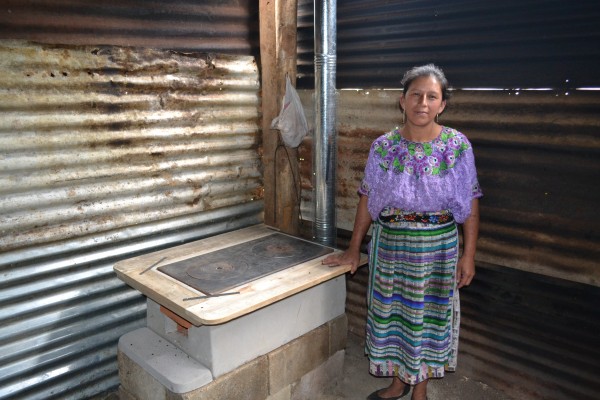 Maria Jose  with new Chapina stove June 2014